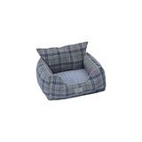 Eco Friendly Comfortable Modern Fancy Check Canvas Square Pet Sofa Bed