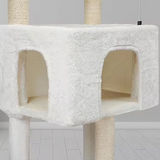 Factory Cream Velvet Cat Tree Indoor Scratching Tree House Tower