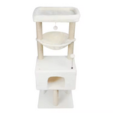 Factory Cream Velvet Cat Tree Indoor Scratching Tree House Tower