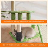 Factory Custom Green Velvet Multi-level Personalized Cat Scratching Tree Tower