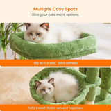 Factory Custom Green Velvet Multi-level Personalized Cat Scratching Tree Tower