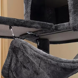 Custom Scratcher Sisal Simple Black Velvet Cat Tree Tower With Hammock Bed