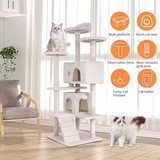Custom Luxury Beige Velvet Cat Tree Tower Best Seller Scraper For Cats