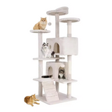 Custom Luxury Beige Velvet Cat Tree Tower Best Seller Scraper For Cats