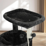 Custom High Quality Black Velvet Cat Tree Tower Scratcher House