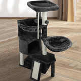 Custom High Quality Black Velvet Cat Tree Tower Scratcher House