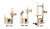 Modern Wood Multi-level Tower Tree House With Hammock Cat Condo Furniture