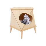 Natural Wooden Cat Condo Tree House Furniture Cat Toy Tower Tree Designs Scratch Board