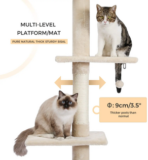 Manufacturer Custom Simple Beige Cat Activity Climbing Tree Tower