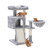 Modern Cat Climbing Frame Sisal Rope Grey Cat Activity Tree Tower