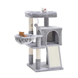 Modern Cat Climbing Frame Sisal Rope Grey Cat Activity Tree Tower