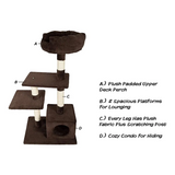 Luxury Multi-level Simple Cat Activity Brown Tree Tower