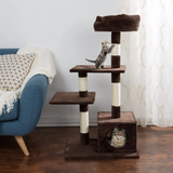 Luxury Multi-level Simple Cat Activity Brown Tree Tower