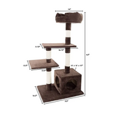Luxury Multi-level Simple Cat Activity Brown Tree Tower