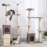 Factory Frame Scratching Post Grey And Beige Cat Climbing Tree