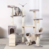 Factory Frame Scratching Post Grey And Beige Cat Climbing Tree