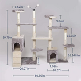 Factory Frame Scratching Post Grey And Beige Cat Climbing Tree