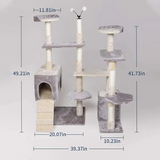Factory Frame Scratching Post Grey And Beige Cat Climbing Tree