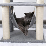Custom Luxury Modern Multi Level Grey Cat Tree House Tower