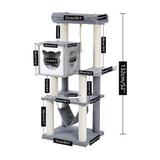 Custom Luxury Modern Multi Level Grey Cat Tree House Tower