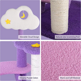 High Quality New Design Multi-level Purple Cat Scratching Tree Moon Tower