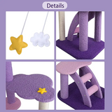 High Quality New Design Multi-level Purple Cat Scratching Tree Moon Tower