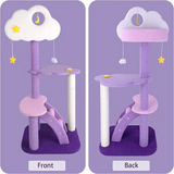 High Quality New Design Multi-level Purple Cat Scratching Tree Moon Tower