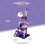 Custom Luxury Modern Multi Level Purple Cat Tree With Cloud