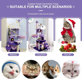 Custom Luxury Modern Multi Level Purple Cat Tree With Cloud