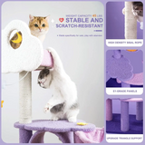 Custom Luxury Modern Multi Level Purple Cat Tree With Cloud