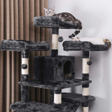 Manufacturer Custom Cat Activity Black Climbing Tree House Multilayer Tower For Cats