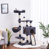 Custom Big Black Cat Activity Climbing Tree House Multilayer Tower For Cats