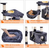 Custom Big Black Cat Activity Climbing Tree House Multilayer Tower For Cats