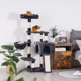 Custom Big Black Cat Activity Climbing Tree House Multilayer Tower For Cats