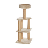 Factory Pet Beige Cat Scratching Tree Condo With Sisal Scratching