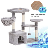 Modern Climbing Frame Sisal Rope Grey Cat Activity Tree Tower