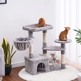 Modern Climbing Frame Sisal Rope Grey Cat Activity Tree Tower