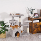 Modern Climbing Frame Sisal Rope Grey Cat Activity Tree Tower