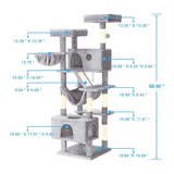 Customized Luxury High Quality Grey Cat Tree Tower