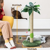Modern Wooden Climbing Frame Cat Real Tree With Leaves
