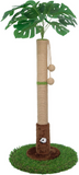 Indoor Cat Scratching Post With Sisal Rope And Palm Tree With Hanging Ball