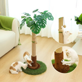 Indoor Cat Scratching Post With Sisal Rope And Palm Tree With Hanging Ball