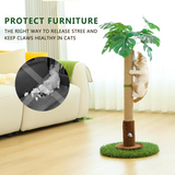 Indoor Cat Scratching Post With Sisal Rope And Palm Tree With Hanging Ball