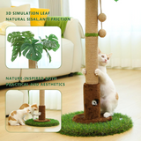 Indoor Cat Scratching Post With Sisal Rope And Palm Tree With Hanging Ball
