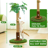 Indoor Cat Scratching Post With Sisal Rope And Palm Tree With Hanging Ball