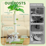 Cat Scratching Post With Sisal Rope For Indoor Use With Hanging Ball