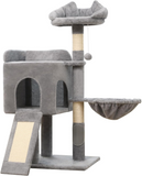 Indoor Cat Tree Tower with Sisal Scratching Post Cat Furniture Light Grey
