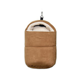 Custom Portable Warm Pet Bag Bed Design Breathable Brown Suede For Travel