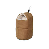 Custom Portable Warm Pet Bag Bed Design Breathable Brown Suede For Travel