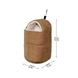 Custom Portable Warm Pet Bag Bed Design Breathable Brown Suede For Travel